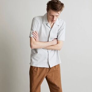 Madewell Men’s Knit Easy Short-Sleeve Camp Shirt Cool Fog XL100% Cotton Sold Out